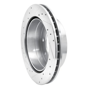 Chevrolet Suburban 2500 Brake Rotor (1) - Rear Right - R1 Concepts - Drilled & Slotted - Silver - `03-`05